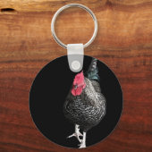 黒いストラッティングコケレルNo 3 キーホルダー (正面)