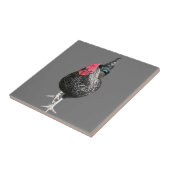 黒いストラッティングコケレルNo 3 タイル (側面)