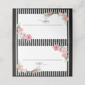 黒いストリップフローラ プレイスカード (外部開封)