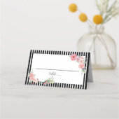 黒いストリップフローラ プレイスカード (裏面)