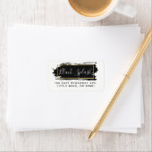 黒いストロ絵を描ークと金ゴールドのジオメトモダンリックアドレス ラベル (インサイチュ)