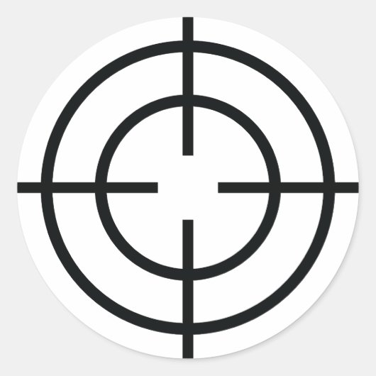 黒いスナイパーのクロスラインアイコン ラウンドシール (正面)