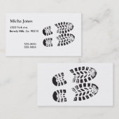 黒いスニーカー及び白い押印 名刺 (正面/裏面)