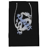 黒いスネークスキンのプリントのドラゴンのようなクロム ミディアムペーパーバッグ