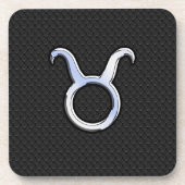 黒いスネークスキンの上にTaurusのようなクローム コースター (正面)