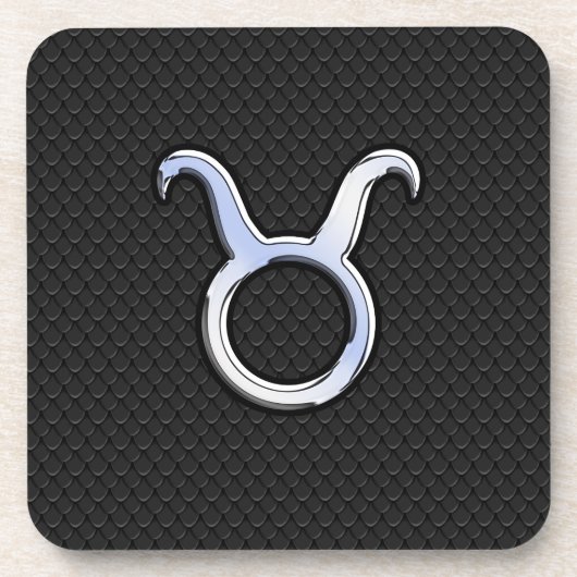 黒いスネークスキンの上にTaurusのようなクローム コースター (正面)