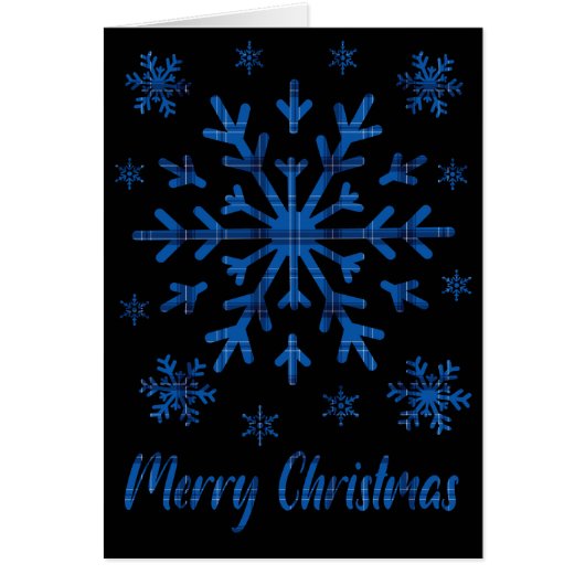 黒いスノーフレークを切り取った青と黒の格子縞 (正面)