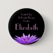 黒いスパのヨガの霊気のスタイリッシュなスイレン 缶バッジ (正面)