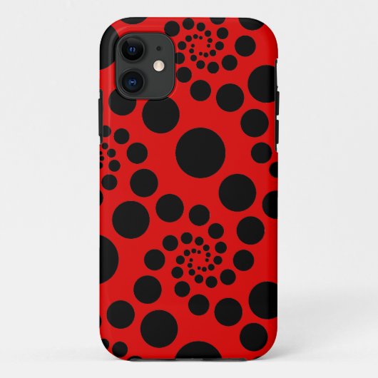 黒いスパイラルドット – 独自のカスタマイズ Case-Mate iPhoneケース (裏面)
