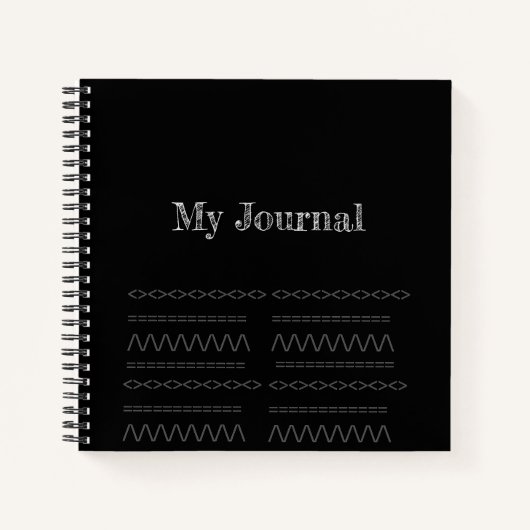 黒いスパイラルノートブックの装飾プリント ノートブック (正面)