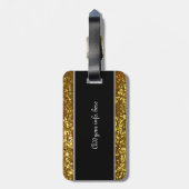 黒いスパンコールがついた(紋章の)フラ・ダ・リ(グラフィック)のデザイン ラゲッジタグ (裏面縦)