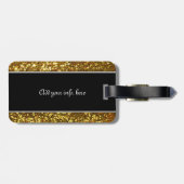 黒いスパンコールがついた(紋章の)フラ・ダ・リ(グラフィック)のデザイン ラゲッジタグ (裏面横)