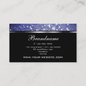 黒いスパークルブルーグリッターとシルバー楕円形 名刺 (裏面)
