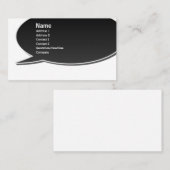 黒いスピーチの泡カード 名刺 (正面/裏面)