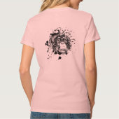 黒いスプラッシュを描いたチンパンジー Tシャツ (裏面)