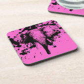 黒いスプラッシュを着た象が背景を選ぶ コースター (左側)