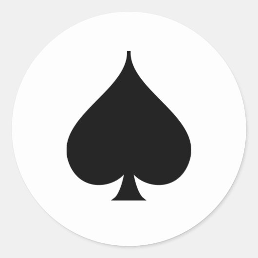 黒いスペード記号シール ラウンドシール (正面)