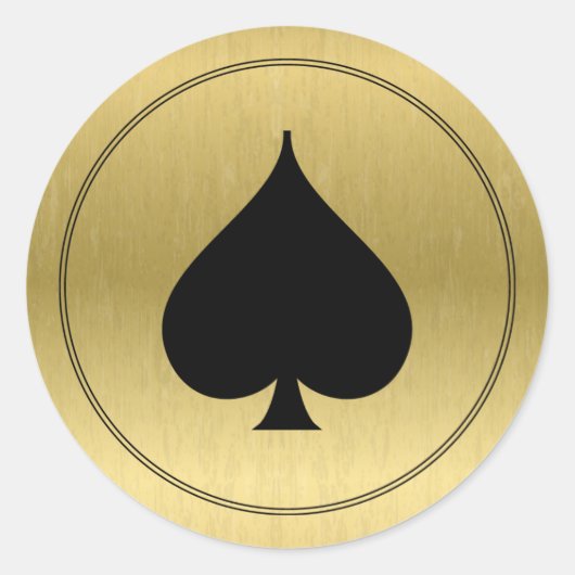黒いスペード記号シール ラウンドシール (正面)