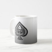 黒いスペード: ポーカーカードのスーツ: コーヒー・マグ: ジャック コーヒーマグカップ (正面左)