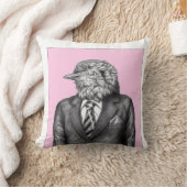 黒いスーツの死んだ鳥（梅） クッション (ブランケット)