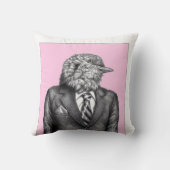 黒いスーツの死んだ鳥（梅） クッション (裏面)