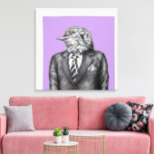 黒いスーツを着た死んだ鳥(すみれ) キャンバスプリント (インサイチュ (リビング))