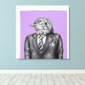 黒いスーツを着た死んだ鳥(すみれ) キャンバスプリント (インサイチュ (ウッドフロア))