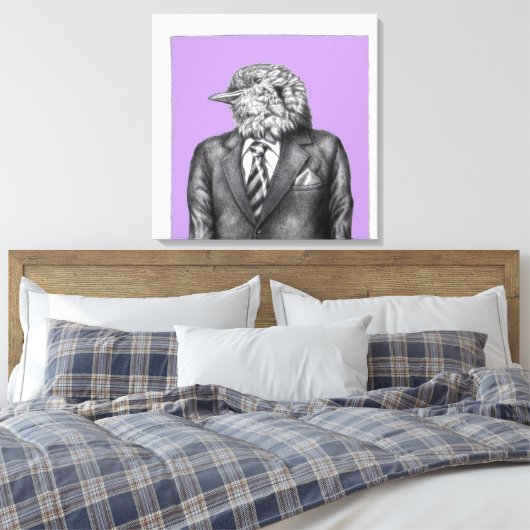 黒いスーツを着た死んだ鳥(すみれ) キャンバスプリント (インサイチュ (寝室))