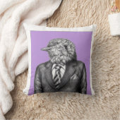 黒いスーツを着た死んだ鳥（すみれ） クッション (ブランケット)