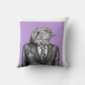 黒いスーツを着た死んだ鳥（すみれ） クッション (裏面)