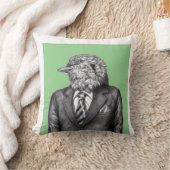 黒いスーツを着た死んだ鳥（萌黄） クッション (ブランケット)