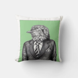 黒いスーツを着た死んだ鳥（萌黄） クッション