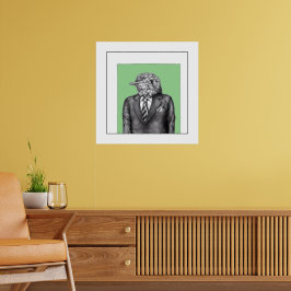 黒いスーツを着た死んだ鳥（萌黄） ポスター