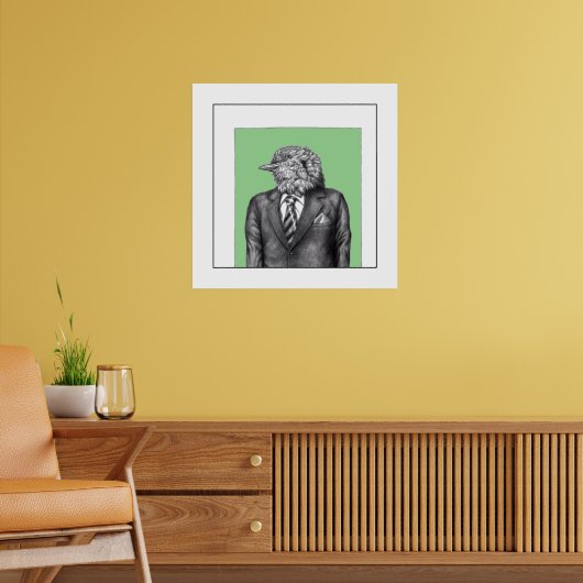 黒いスーツを着た死んだ鳥（萌黄） ポスター (リビング2)