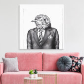 黒いスーツを着た死んだ鳥（雪） キャンバスプリント (インサイチュ (リビング))