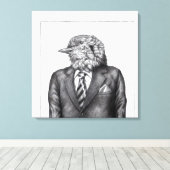 黒いスーツを着た死んだ鳥（雪） キャンバスプリント (インサイチュ (ウッドフロア))