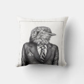 黒いスーツを着た死んだ鳥（雪） クッション (裏面)