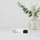 黒いスーツケースアイコン スキニー名刺 (スタンド正面)