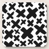 黒いス絵を描プラッシュパターン コースター (正面)