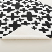 黒いス絵を描プラッシュパターン シェルパブランケット (3/4)