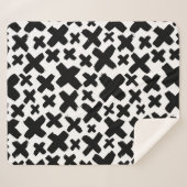 黒いス絵を描プラッシュパターン シェルパブランケット (正面(横))