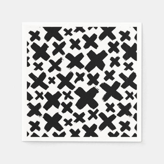 黒いス絵を描プラッシュパターン スタンダードカクテルナプキン (正面)
