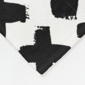 黒いス絵を描プラッシュパターン フリースブランケット (角)