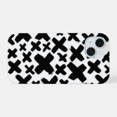 黒いス絵を描プラッシュパターン iPhone 15ケース (裏面横)