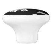 黒いセラミックノブの灰色の雲と虹 セラミックノブ (側面)