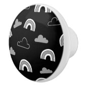 黒いセラミックノブの灰色の雲と虹 セラミックノブ (右)