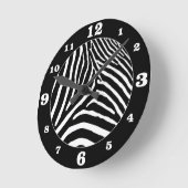 黒いゼブラの縞を自分の組み合わせで選択 ラウンド壁時計 (傾斜)