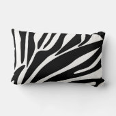 黒いゼブラ印刷パターン ランバークッション (裏面)