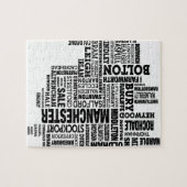 黒いタイプ地図のより素晴らしいマンチェスター ジグソーパズル (横)