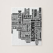 黒いタイプ地図のより素晴らしいマンチェスター ジグソーパズル (縦)